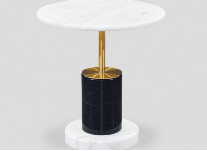 White marble imitation side table designer round style storage table table