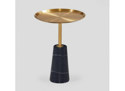 Designer black side coffee table marble furniture luxury living room