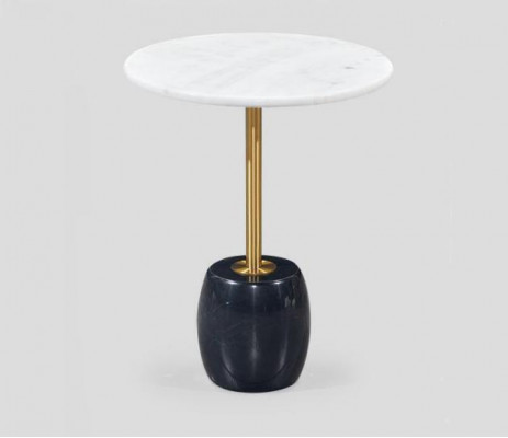 Designer round side table with marble top high-quality coffee table