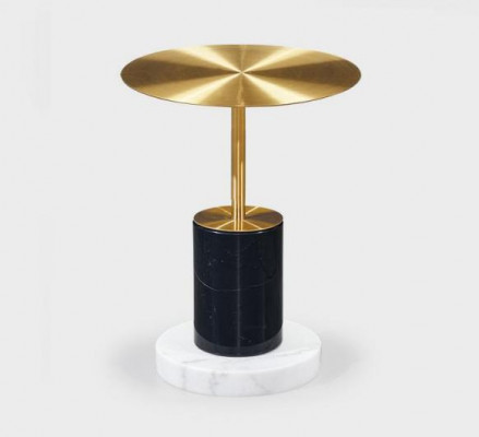 Modern golden marble side table living room tables round design