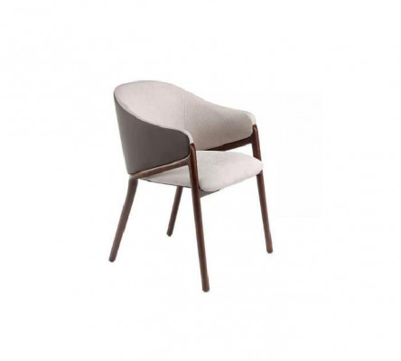 Designer taupe dining room chair wooden frame luxury upholstered single seat chairs