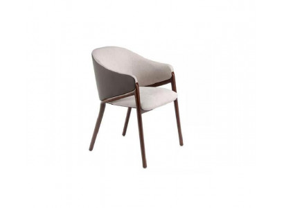 Designer taupe dining room chair wooden frame luxury upholstered single seat chairs
