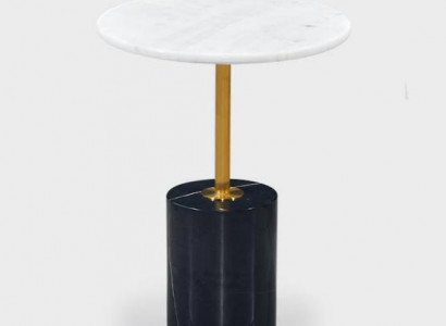 Luxurious black side table, living room storage table, round shape, new
