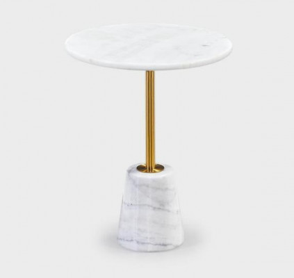 White Round Marble Tables Metal Furniture Side Tables Designer Table