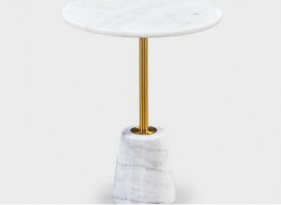 White Round Marble Tables Metal Furniture Side Tables Designer Table