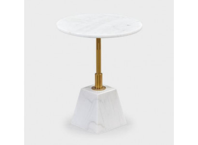 Gold-white side table stylish living room marble round tables