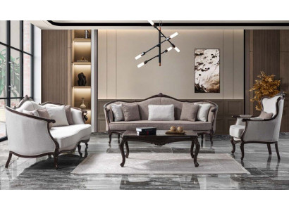 Three-seat sofa set armchair fabric sofa suite gray upholstered sofa couch