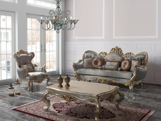 Luxury Sofa Set Complete Couch Set Gray Upholstered Sofa Fabric Sofa