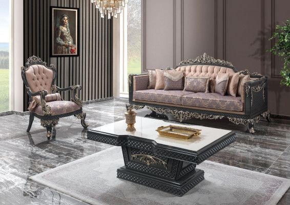 Luxury Complete Sofa Suite Fabric Sofa Brown Upholstered Sofa