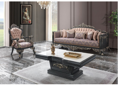 Luxury Complete Sofa Suite Fabric Sofa Brown Upholstered Sofa