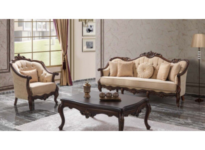 Chesterfield Upholstered Sofa Set Upholstery Fabric Sofa Beige Set