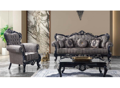Couch Sofa Set Three-Seater Armchair Sofa Set Gray Upholstered Sofa
