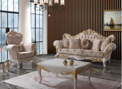 Upholstered Sofa Complete Sofa Suite Sofa Set Beige Sofa Fabric Sofa
