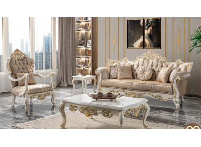 Couch set sofa upholstery Chesterfield luxury fabric sofa beige