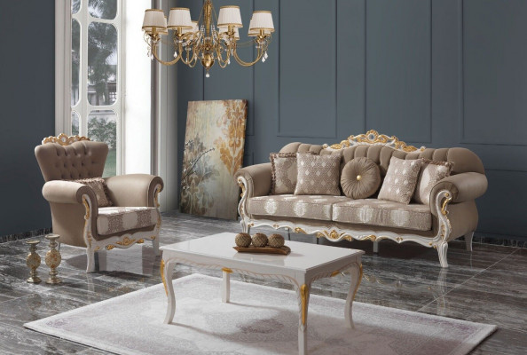 Couch set, sofa set, upholstered sofa, fabric sofa, three-seater, brown sofa set.