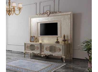 Lowboard TV Stand Sideboard RTV Wood Gold Living Room Table Luxury