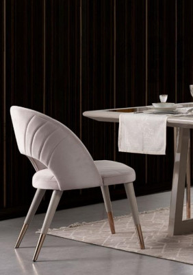 Luxury Dining Area Dining Set Dining Room Dining Table Chairs Beige Wood Set 8-piece