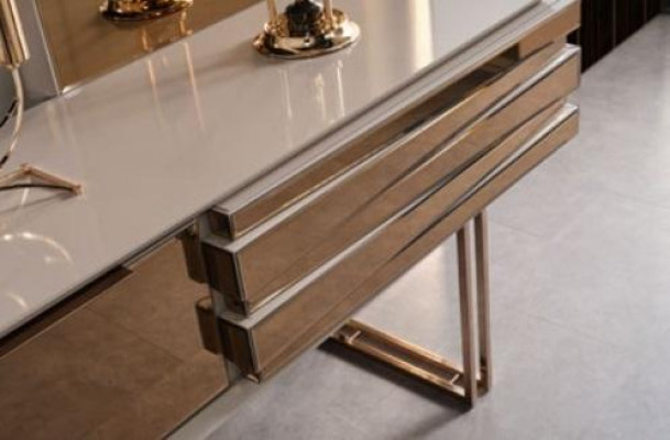 Dressing table console table dressing table dressing chest wood beige gold