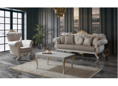Luxury sofa set complete couch set beige upholstered sofa fabric sofa
