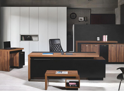 Office furniture complete office desk office office table 4-piece wood black