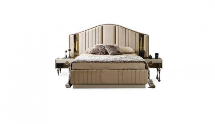 Bedroom luxury furniture set bed 2x nightstands wardrobe closet