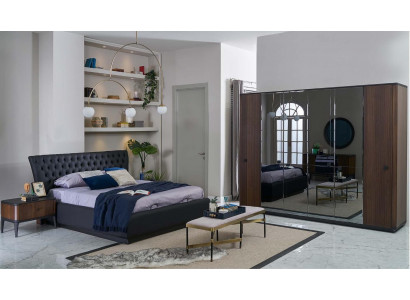 Bed set double bed bedroom set 4-piece bed frame black new
