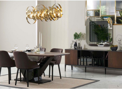 Dining nook dining set dining room furniture set dining room 9-piece wood brown table