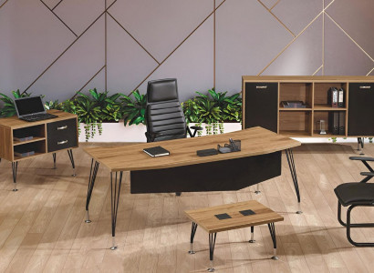 Office furniture complete office desk office office table 4-piece wood black