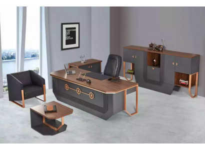 Office furniture set luxury study room furniture desk cabinets coffee table