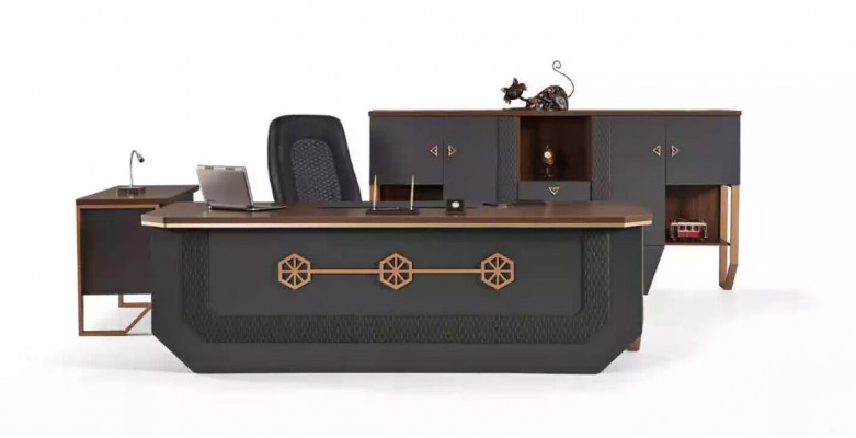 Office furniture set luxury study room furniture desk cabinets coffee table