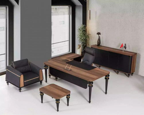 Luxury Office Desk Set 4 pcs. Cabinet Table Desk Coffee Table 3 pieces