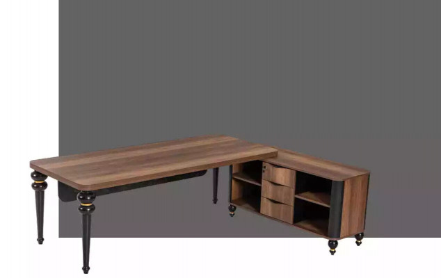 Luxury Office Desk Set 4 pcs. Cabinet Table Desk Coffee Table 3 pieces