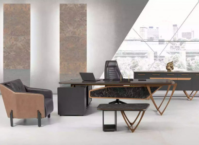 Designer desk office furniture luxury class 3-piece corner desk