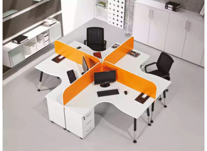 Team workspace desk 4-person table counter team desks