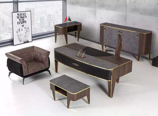 Luxury Office Desk Set 4-piece Cabinet Desk Writing Desk Coffee Table 4-piece