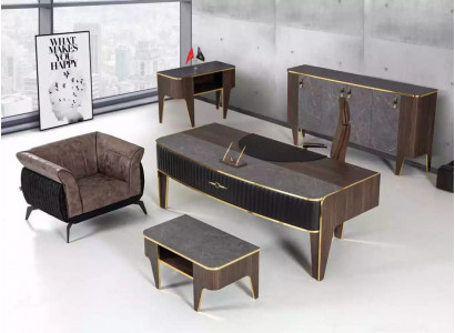 Luxury Office Desk Set 4-piece Cabinet Desk Writing Desk Coffee Table 4-piece