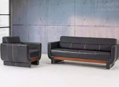 Modern office furniture luxury complete study set three-seater armchair