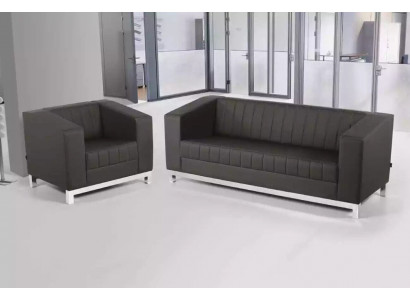 Gray luxury sofa set three-seater armchair upholstered furniture couch set 2-piece