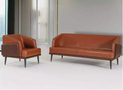 Luxury Office Set Three-Seater Armchair Study Room Set Upholstered Furniture