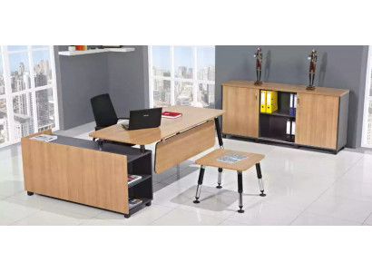 Table Wooden Furniture Office Set Study Room Furniture Corner Desk Cabinets 3 pcs