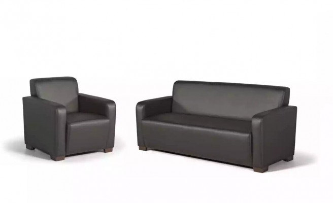 Black study room sofa set three-seater armchair modern couch