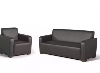 Black study room sofa set three-seater armchair modern couch
