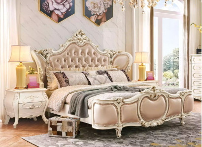 Bedroom furniture bed 2x nightstands luxury set new classic furniture 3-piece