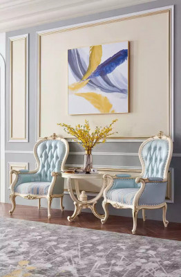 Living room set 2x armchairs coffee table 3-piece luxury indoor lounge club furniture