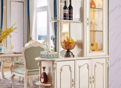 Bar cabinet for the dining room classic pearl white furniture new luxury