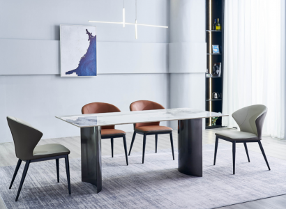 Dining room furniture modern dining table 6x upholstered chairs designer dining set