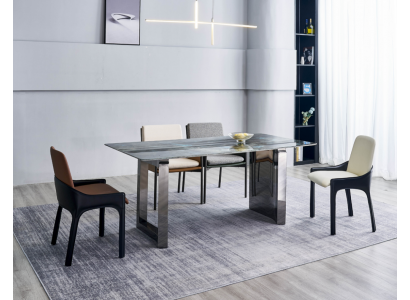 Dining set designer 4x chairs modern seating group luxury rectangular table