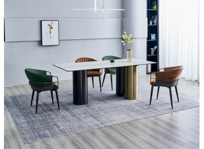 Stylish dining set designer dining table luxury seating group 6x chairs 7 pieces