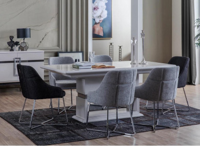 Exclusive dining room set consists of a 7-piece dining table and 6x new chairs.