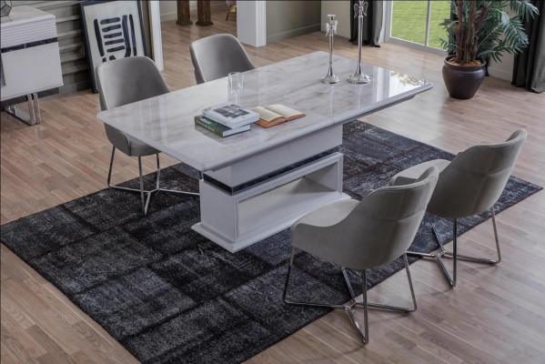 Modern dining room set consists of 5-piece dining table and 4x chairs novelty.